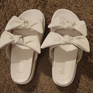 Corkys Lil Bit Knotty WHITE sandals